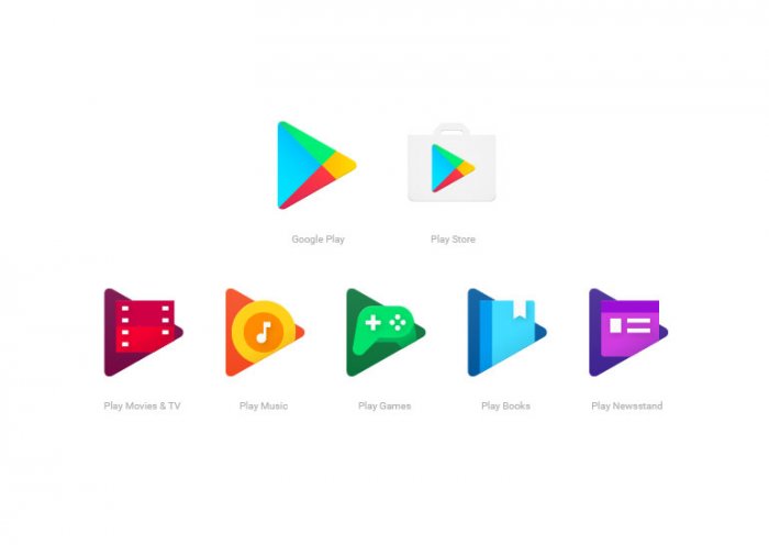 Иконки приложений семейства Google Play получили новый дизайн Иконки приложений семейства Google Play получили новый дизайн