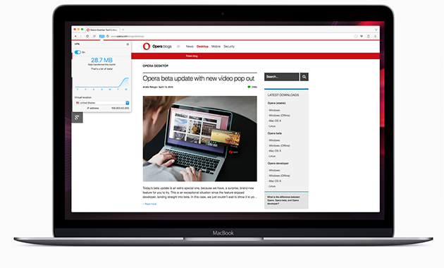 В десктопный браузер Opera встроили бесплатный VPN В десктопный браузер Opera встроили бесплатный VPN