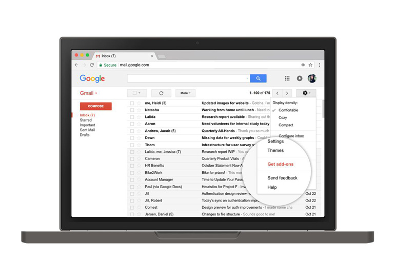 Google запустила систему дополнений для Gmail